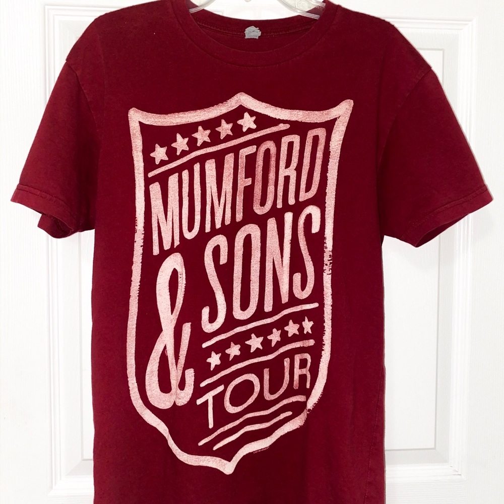 mumford and sons band tee burgundy